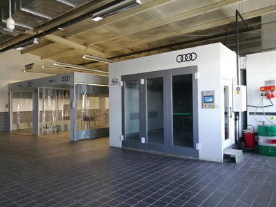 Cabina de pintura para tienda de servicio post-venta de Audi